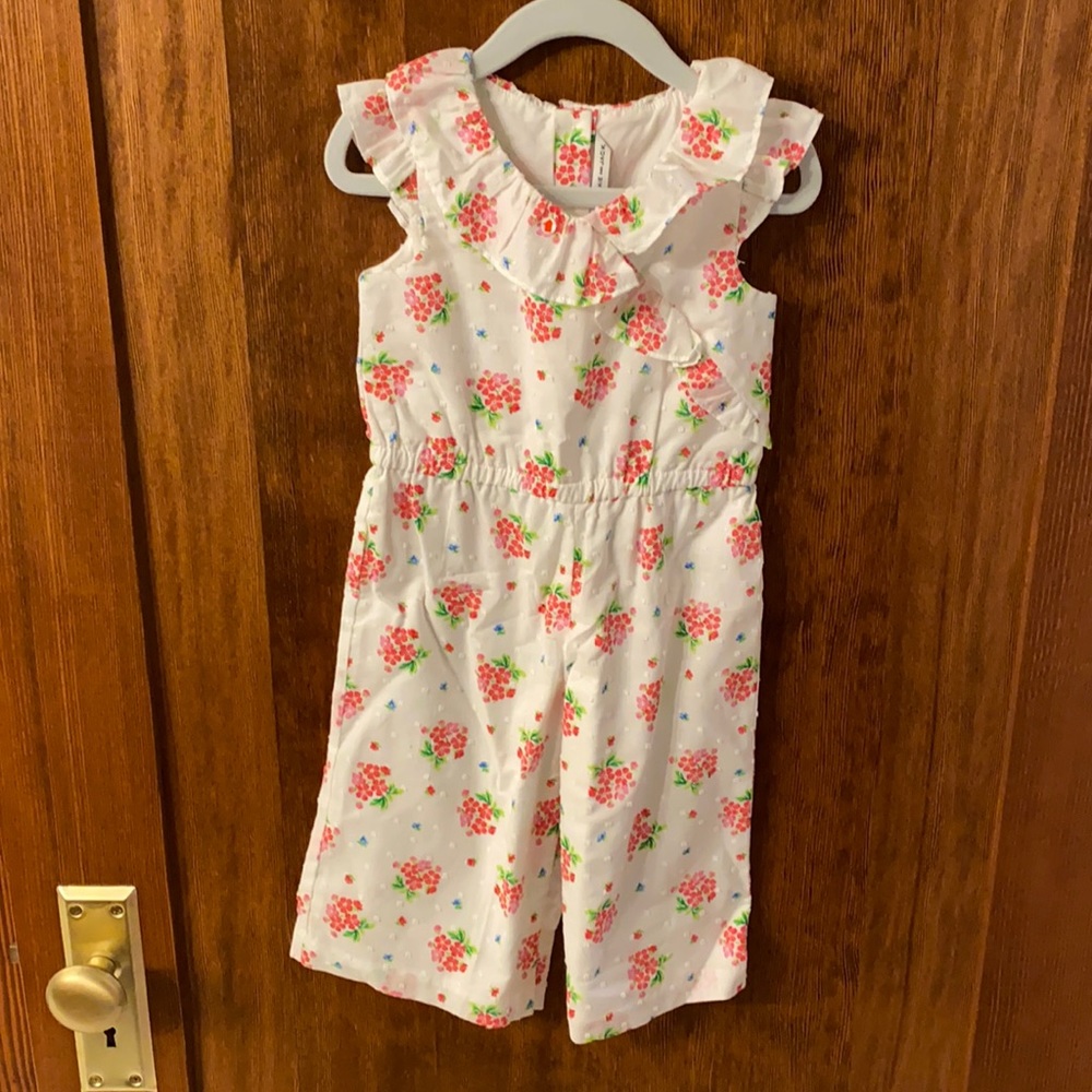 Janie and Jack 18 to 24 mo white and pink romper